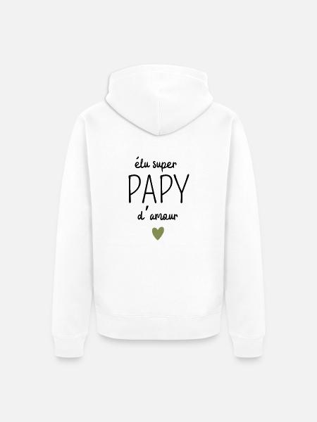 Gewählter Super-Opa der Liebe - Unisex Premium Bio Zip Hoodie - Weiß