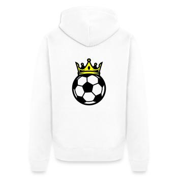 Fussball Ball Krone - Unisex Premium Bio Zip Hoodie - Weiß - Hinten - Thijin (182cm)