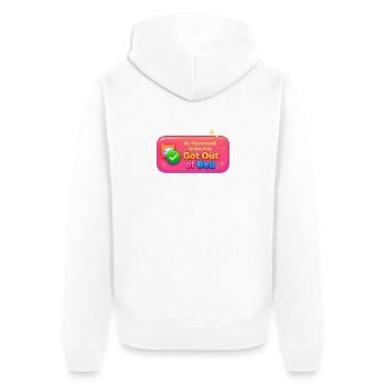Achievement Achieved: Out of Bed Design - Unisex Premium Organic Zip Hoodie - white - Back - Thijin (182cm)