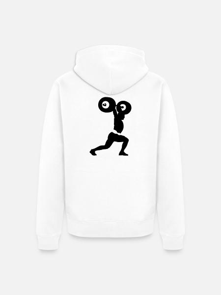 weightlifter - Unisex Premium Organic Zip Hoodie - white