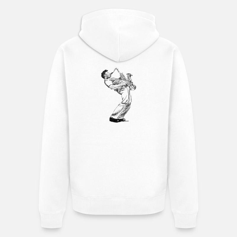 Saksofonist - Veste à capuche bio Premium Unisexe - blanc