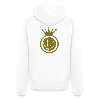 Basketball - Basket Ball - Game - Sport - Player - Unisex Premium Bio Zip Hoodie - Weiß - Hinten - Thijin (182cm)