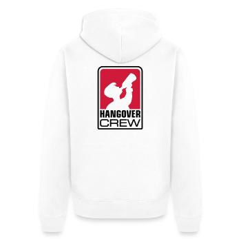hangover crew logo - Unisex Premium Bio Zip Hoodie - Weiß - Hinten - Thijin (182cm)