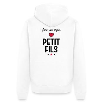 Sohn / Tochter / Familie / Mädchen - Unisex Premium Bio Zip Hoodie - Weiß - Hinten - Thijin (182cm)