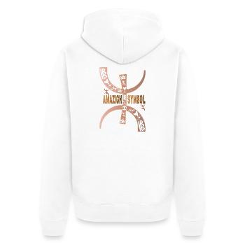 Yaz Amazigh, Tatouage berbère, cadeau pour femmes. - Veste à capuche bio Premium Unisexe - blanc - Dos - Thijin (182cm)