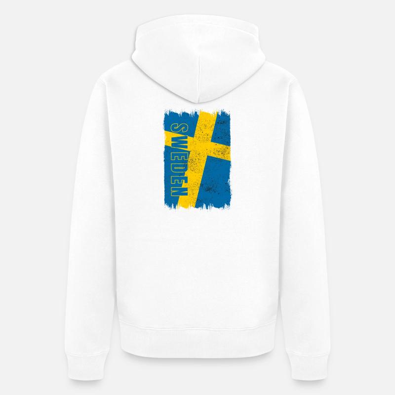 Drapeau de la Suède - Veste à capuche bio Premium Unisexe - blanc