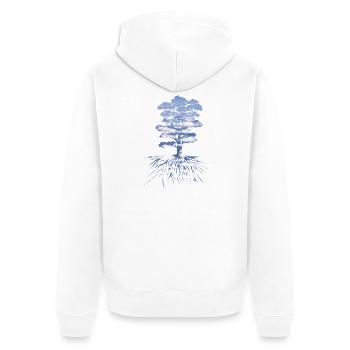 Der Baum - Unisex Premium Bio Zip Hoodie - Weiß - Hinten - Thijin (182cm)