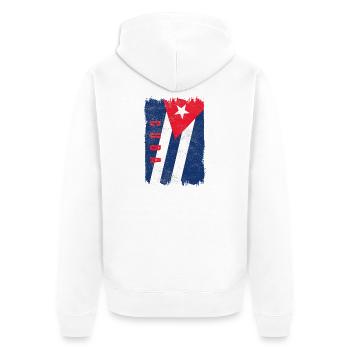 Cuba flag - Unisex Premium Organic Zip Hoodie - white - Back - Thijin (182cm)