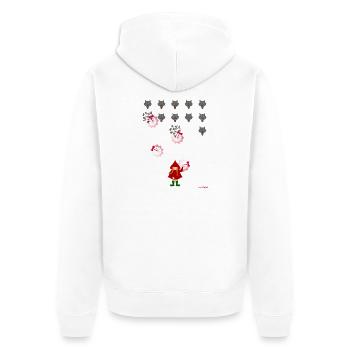 Le Petit Chaperon Rouge joue - Veste à capuche bio Premium Unisexe - blanc - Dos - Thijin (182cm)