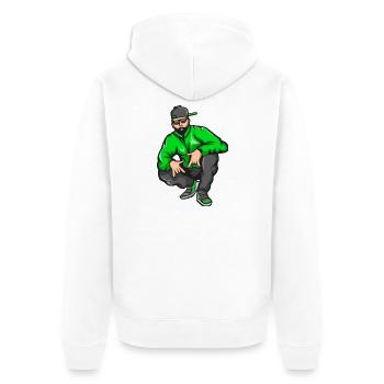 bad boy, rap, rappeur, rappeuse, big up - Veste à capuche bio Premium Unisexe - blanc - Dos - Thijin (182cm)