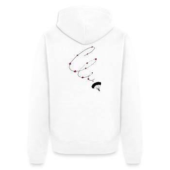 L’amour des parachutistes pour le parachutisme - Veste à capuche bio Premium Unisexe - blanc - Dos - Thijin (182cm)