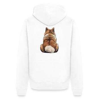 Akita - Unisex Premium Organic Zip Hoodie - white - Back - Thijin (182cm)