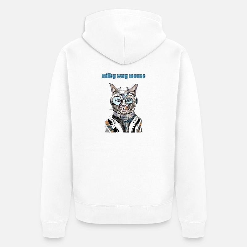 Souris de la Voie lactée - Veste à capuche bio Premium Unisexe - blanc