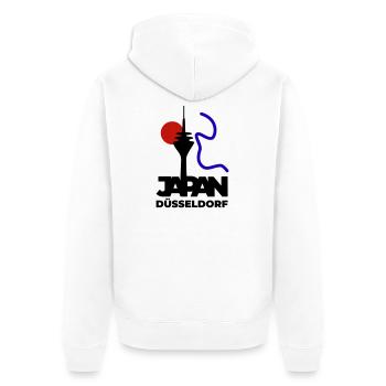 Le Japon se rend à Düsseldorf - Veste à capuche bio Premium Unisexe - blanc - Dos - Thijin (182cm)