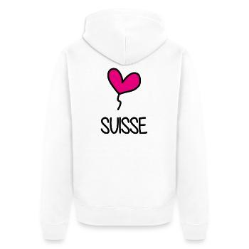SUISSE. HUMOUR. PAYS - Veste à capuche bio Premium Unisexe - blanc - Dos - Thijin (182cm)
