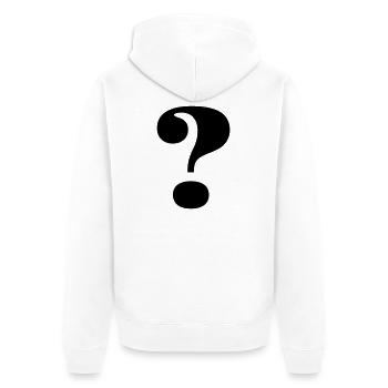 Großes Fragezeichen - Unisex Premium Bio Zip Hoodie - Weiß - Hinten - Thijin (182cm)