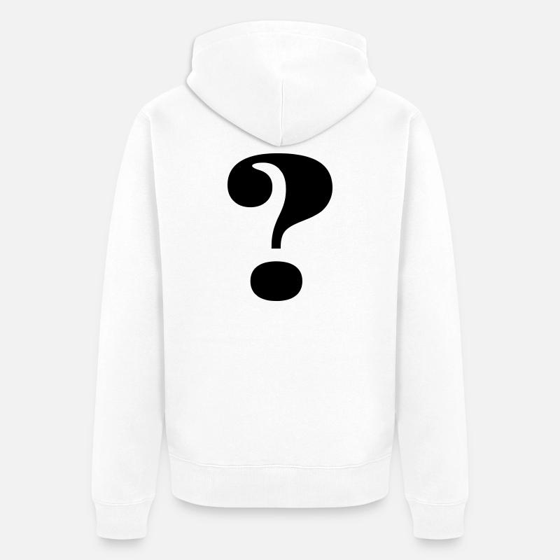 Grand point d’interrogation - Veste à capuche bio Premium Unisexe - blanc