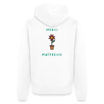 GELIEBTE. VIELEN DANK. DANKE HERRIN - Unisex Premium Bio Zip Hoodie - Weiß - Hinten - Thijin (182cm)