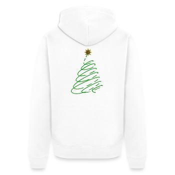 Spirale d’arbre de Noël avec étoile - Veste à capuche bio Premium Unisexe - blanc - Dos - Thijin (182cm)