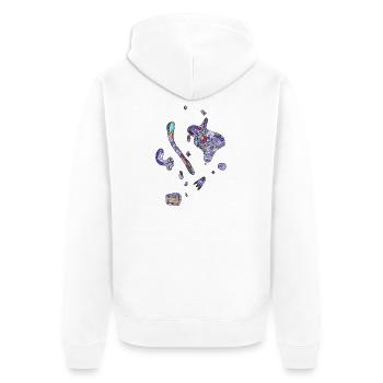 Colorful spots - Unisex Premium Organic Zip Hoodie - white - Back - Thijin (182cm)