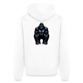 Gorilla - Unisex Premium Organic Zip Hoodie - white - Back - Thijin (182cm)
