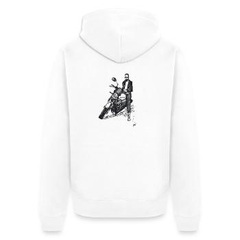 Moto 1 - FéArt - Veste à capuche bio Premium Unisexe - blanc - Dos - Thijin (182cm)