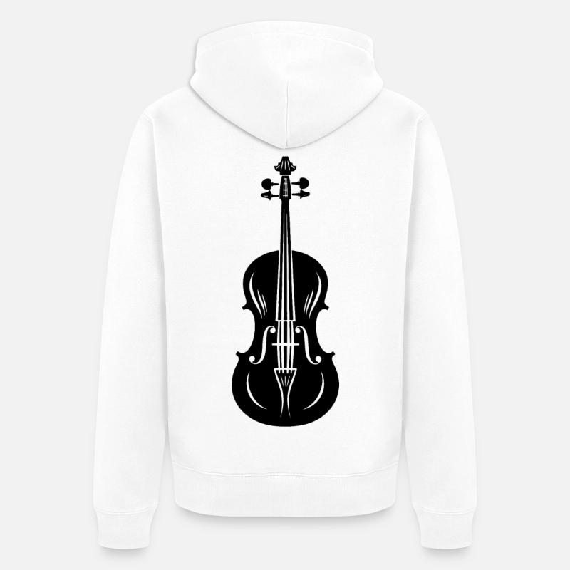 Violon graphique - Veste à capuche bio Premium Unisexe - blanc