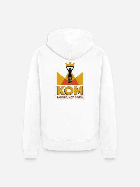 Radfahrer KOM Krone Logo Geschenk - Unisex Premium Bio Zip Hoodie - Weiß