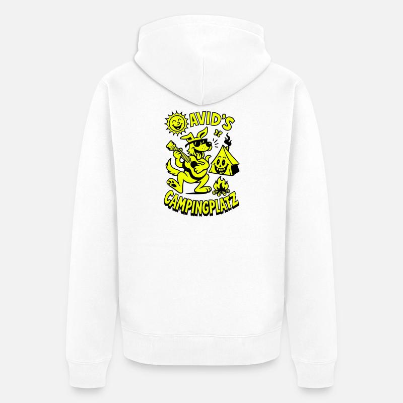 Le camping de David - Veste à capuche bio Premium Unisexe - blanc
