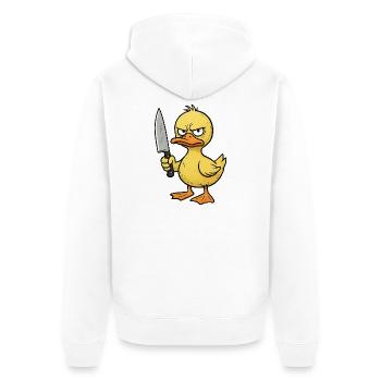 Angry duckling with knife - Unisex Premium Organic Zip Hoodie - white - Back - Thijin (182cm)