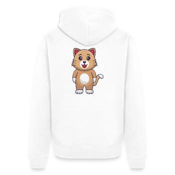 Chat de dessin animé - Veste à capuche bio Premium Unisexe - blanc - Dos - Thijin (182cm)