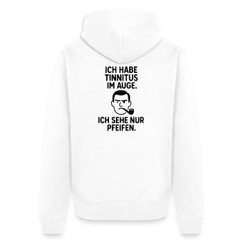 tinnitus pfeife auge - Unisex Premium Bio Zip Hoodie - Weiß - Hinten - Thijin (182cm)