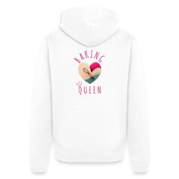 « Reine de la Boulangerie - Cœur ! » - Veste à capuche bio Premium Unisexe - blanc - Dos - Thijin (182cm)