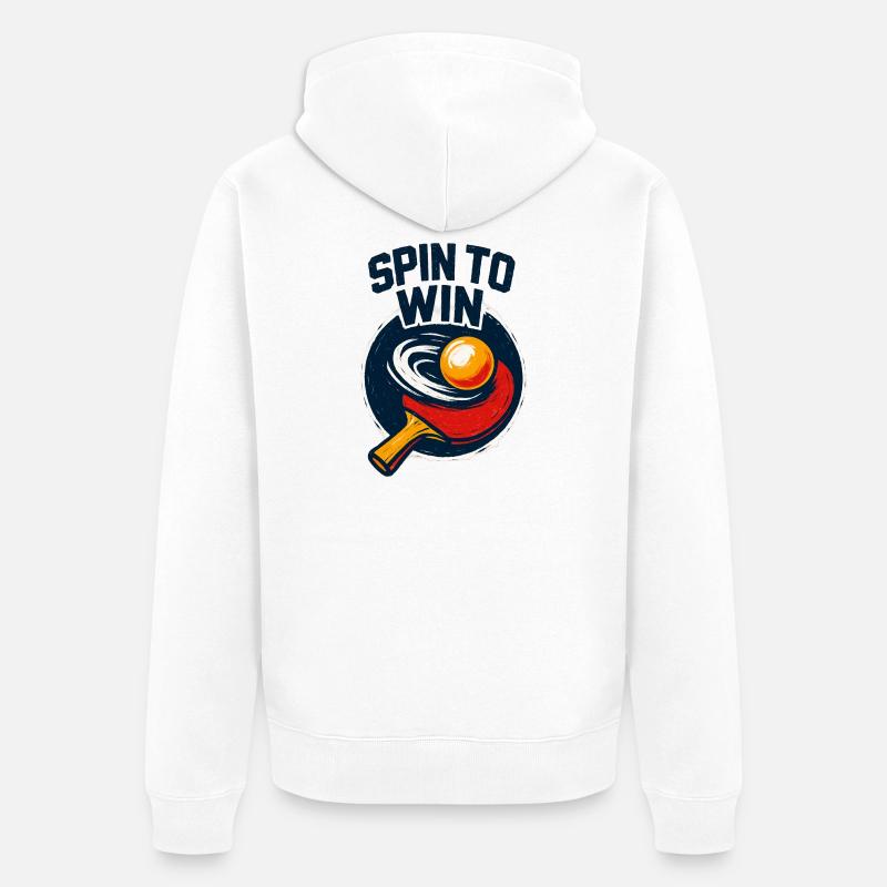 Spin to Win - Ping Pong - Veste à capuche bio Premium Unisexe - blanc