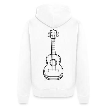 Ukulele Skizze - Unisex Premium Bio Zip Hoodie - Weiß - Hinten - Thijin (182cm)