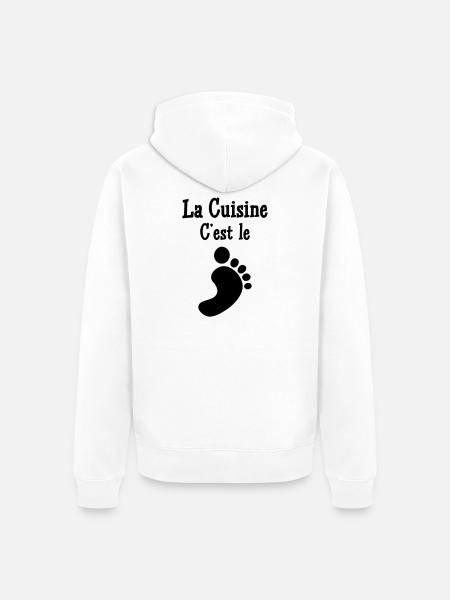 Kochen ist der Fuß - Unisex Premium Bio Zip Hoodie - Weiß