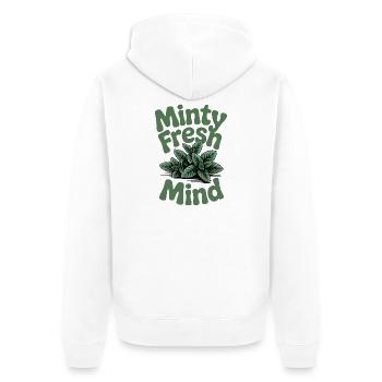 Tête fraîche | Humour du jardin des herbes à la menthe - Veste à capuche bio Premium Unisexe - blanc - Dos - Thijin (182cm)