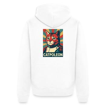 Catpoleon – Cat dans le rôle de Napoleon Retro Poster - Veste à capuche bio Premium Unisexe - blanc - Dos - Thijin (182cm)