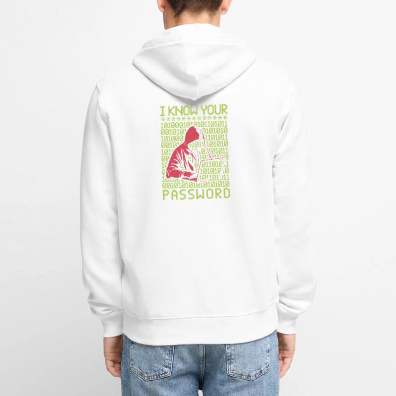 Hacker Hacking Programmer Linux Password Hacker Unisex Premium Organic Zip Hoodie