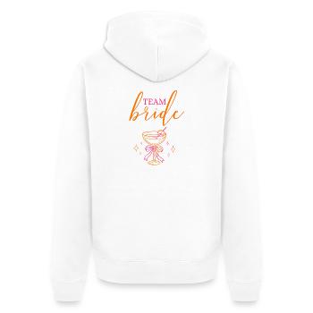 TEAM BRIDE! Cocktail glass with bow - Unisex Premium Organic Zip Hoodie - white - Back - Thijin (182cm)