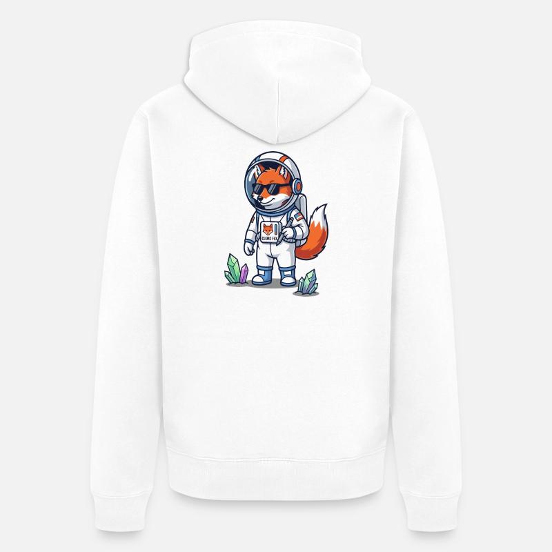 Cosmo Fox Astronaute Explorateur Spatial - Veste à capuche bio Premium Unisexe - blanc