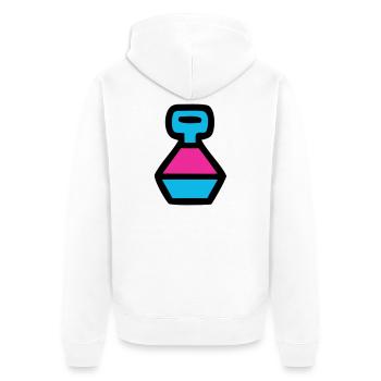  Retro Trinkflasche 90er Pop Art - Unisex Premium Bio Zip Hoodie - Weiß - Hinten - Thijin (182cm)