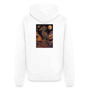 Phénix psychédélique cosmique - Veste à capuche bio Premium Unisexe - blanc - Dos - Thijin (182cm)