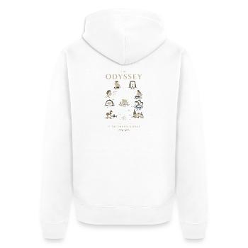 Odyssey Sails of Heroes - Unisex Premium Organic Zip Hoodie - white - Back - Thijin (182cm)