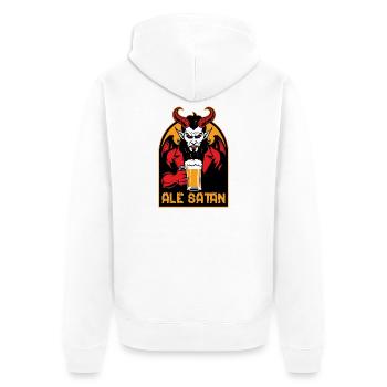 Ale Satan - Unisex Premium Bio Zip Hoodie - Weiß - Hinten - Thijin (182cm)