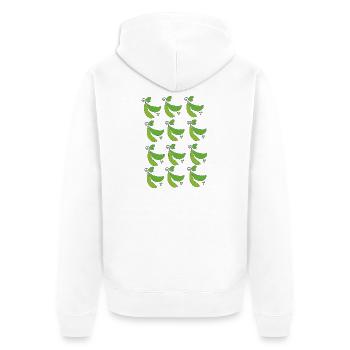 Erbsenschoten - Unisex Premium Bio Zip Hoodie - Weiß - Hinten - Thijin (182cm)