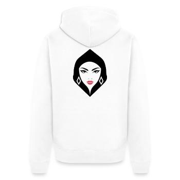 BW Woman Geometric Beauty That Commands Attention - Unisex Premium Organic Zip Hoodie - white - Back - Thijin (182cm)