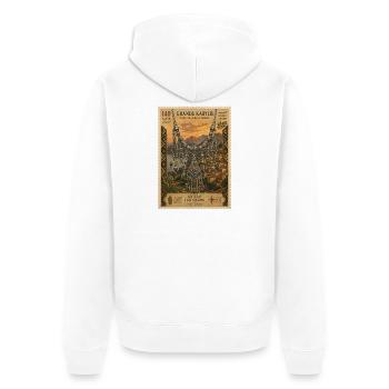 Bijoux Berbères sur Kabylie - Veste à capuche bio Premium Unisexe - blanc - Dos - Thijin (182cm)