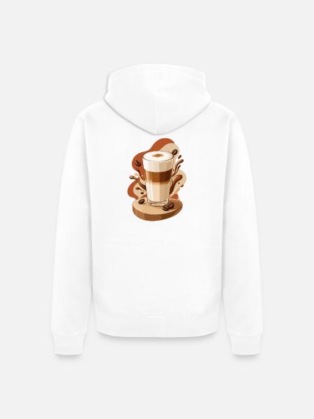 Cremiger Latte für Kaffeefans  - Unisex Premium Bio Zip Hoodie - Weiß