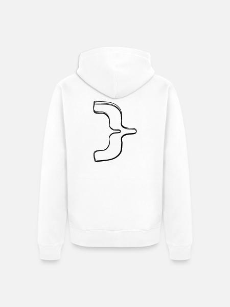 Geschweifte Klammer handgezeichnet - Unisex Premium Bio Zip Hoodie - Weiß